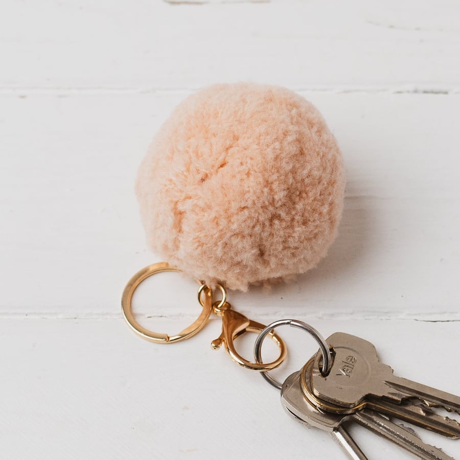 Summer Seconds Pom Pom keyring bag charm - nectarine