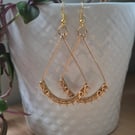 'Sun Ray' earrings, hand weaved and wrapped in Brass wire