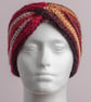 Earwarmer headband handmade crochet in variegated Autumn colours - Image 1
