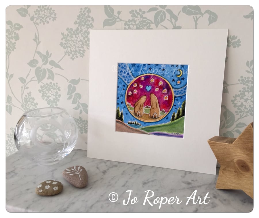 Another realm bunnies mounted print Jo Roper 