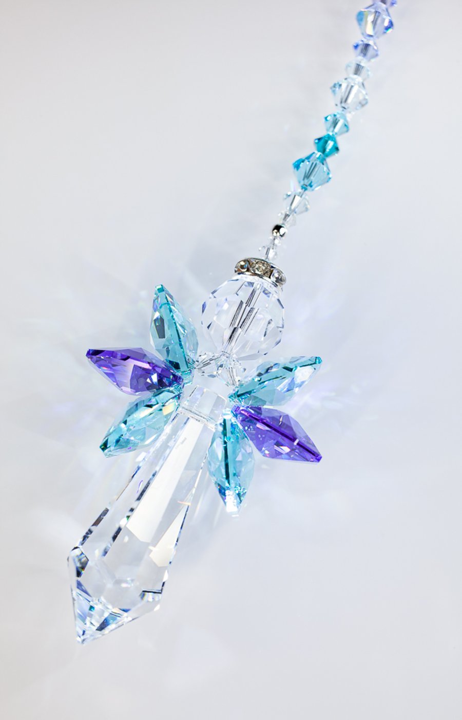 Swarovski Super Sparkly Angel Sun Catcher Turquoise Purple