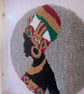 African Kente Woman Rug - Handmade Afrocentric Textile Art - Image 6