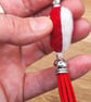 Needle Felted Heart Keychain – Red & White Heart Charm with Tassel, Free Postage - Image 7