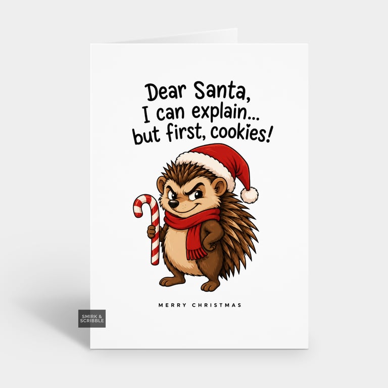 Funny Christmas Card - But First Cookies
