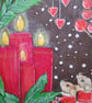 Christmas mice with Advent candles original artwork  - Image 2