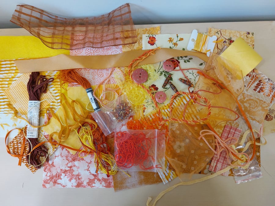 Textile Mixed Media Collage Kit also ideal for Junk Journals