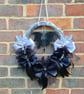 Gorgeous Black and Silver Ribbon Batty Wreath - Image 4