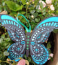 Fabulous Layered Butterfly in Shades Of Turquoise.  Beautiful Home Decor - Image 4