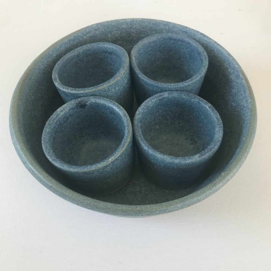 Ceramic Shot Glass and Nibbles Set