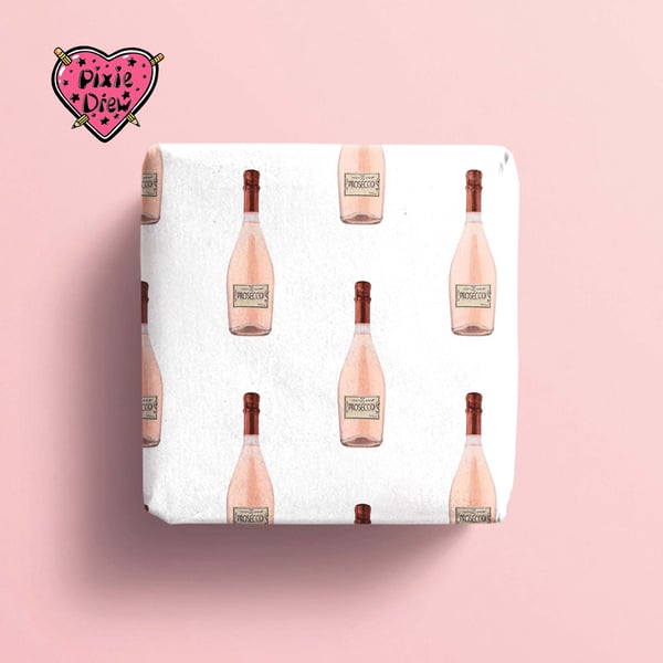 Prosecco bottle wrapping paper