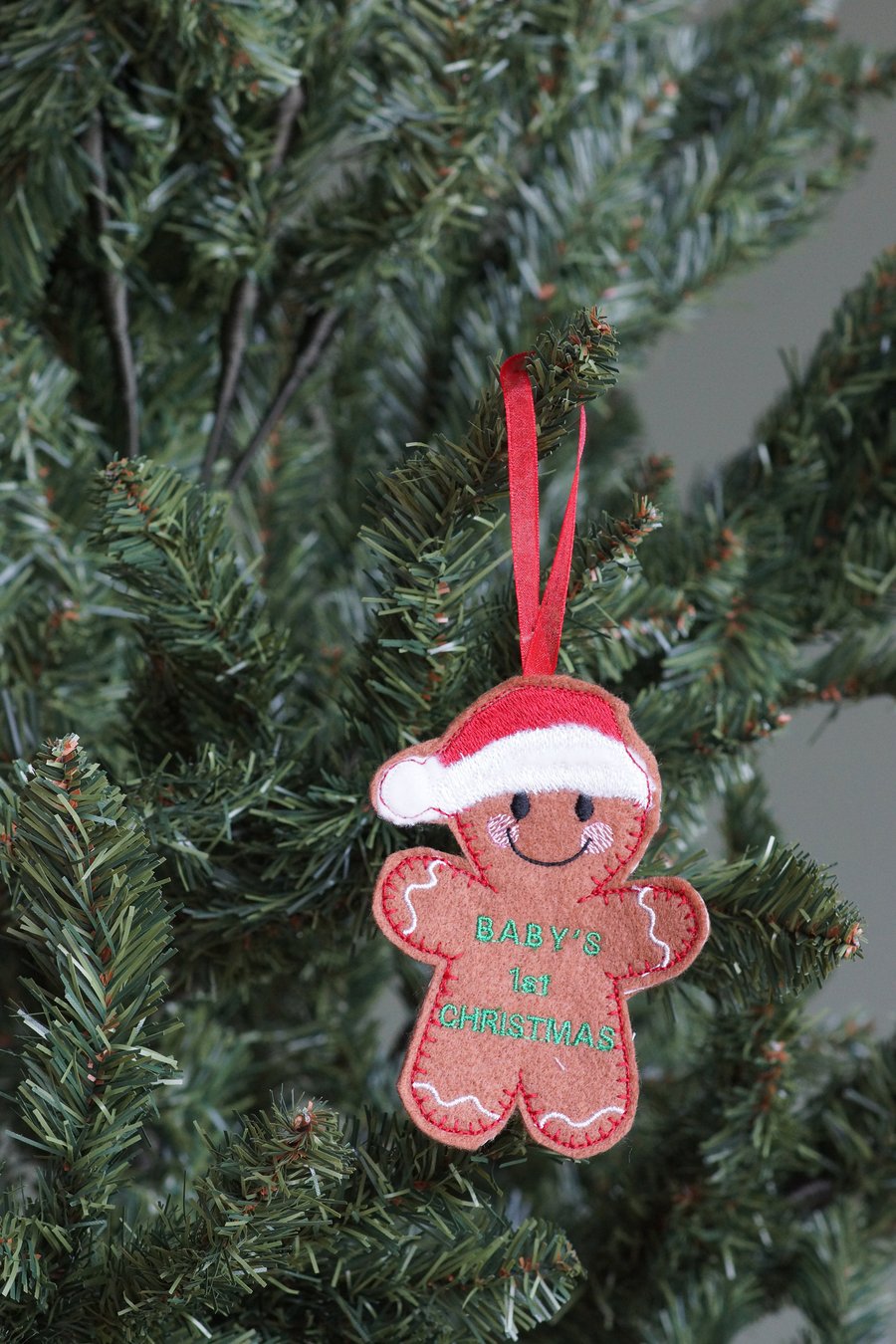 baby's first Christmas hanging gingerbread ornament