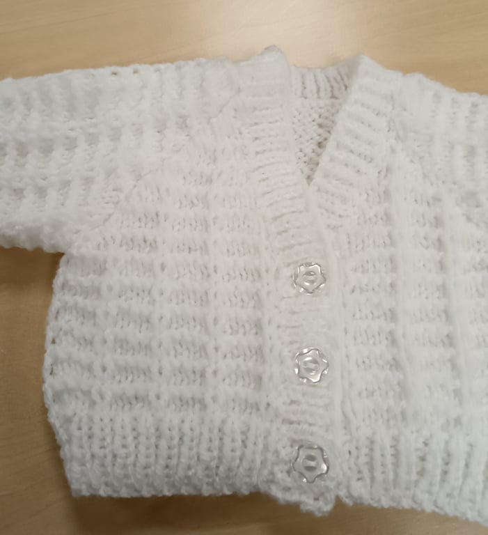 New Hand Knitted Baby Cardigan - NewBorn