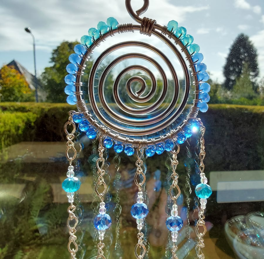 Spiral Hanging Decoration Sun Catcher Dreamcatcher Unisex Gift FREE P&P