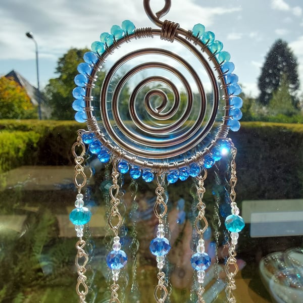 Spiral Hanging Decoration Sun Catcher Dreamcatcher Unisex Gift FREE P&P
