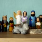 Needle Felted 9 piece Nativity Collection