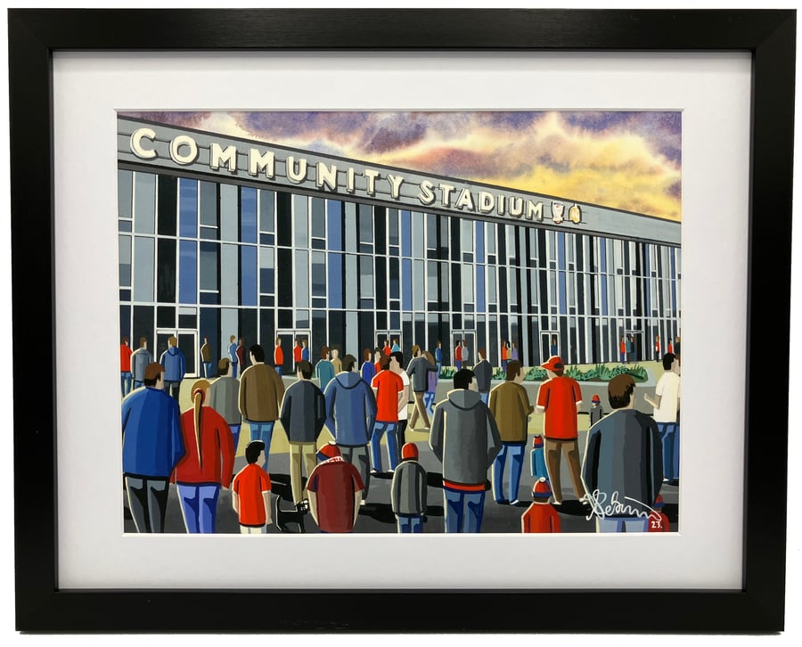 York City, York Community Stadium. High Quality Framed Football Art Print