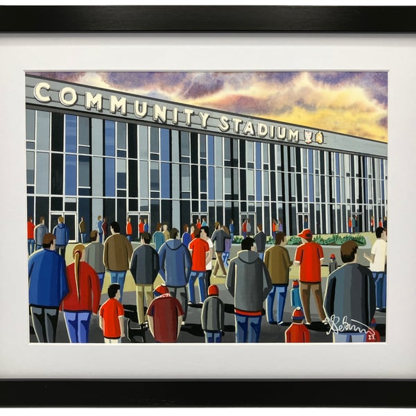 York City, York Community Stadium. High Quality Framed Football Art Print