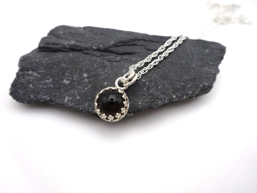 smoky quartz gemstone pendant necklace