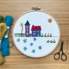A House In The Country Hand Embroidered Hoop Art Free U.K. postage 