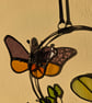 Folk Flower Mini Wreath with butterfly stained glass wall and window Hanging - Image 3