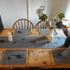 GREY BUMBLE BEE TABLE RUNNER - REVERSIBLE
