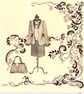 Sepia vintage inspired suit on tailors dummy original watercolour painting - Image 2