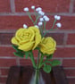 Single stem rose, yellow macrame rose, textile rose - Image 7