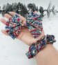 Raspberry pink, teal, clip on bow, scrunchie,  matching set, free UK delivery.   - Image 4