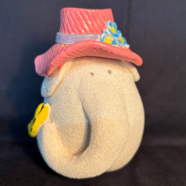 Elephant in a hat vase