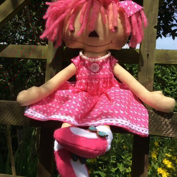 Cloth doll - Florence Flamingo