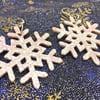 Statement Snowflake Opal marbled dangle earrings