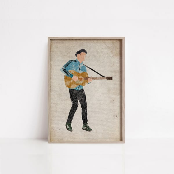 Gerry Cinnamon watercolour 02, available as A3, A4, and A5