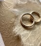 Handmade Wedding Card, entwined Gold rings with embossed and handmade papers.  - Image 2