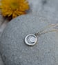 Sterling Silver Pebble Stamped Moon Necklace - JBJ2054 - Image 5