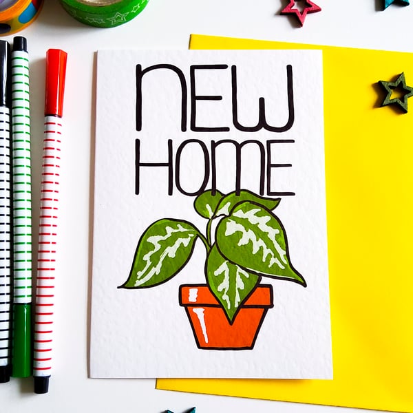 NEW HOME Greetings Card for moving house for friends, family or new neighbours