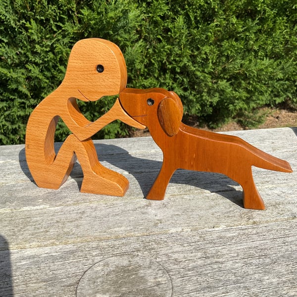 Handcrafted Man & His Favorite Dog 