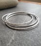 Sterling Silver Bangle Set, Interlocking Russian Wedding Ring Bangle - Image 6