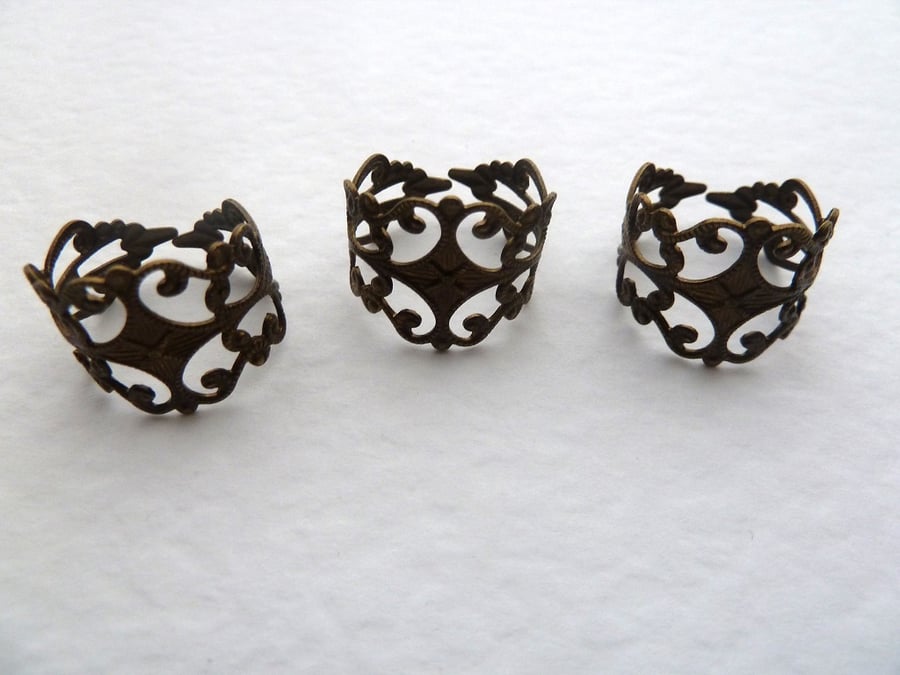 HALF PRICE 3 bronze ring blanks