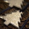 Laser-etched Christmas tree decorations (set of 6, silver)