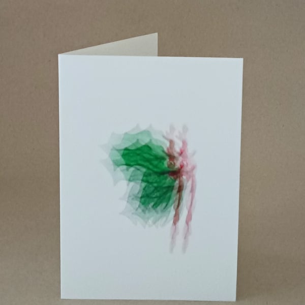 Holly with Berries handmade Christmas card blank inside