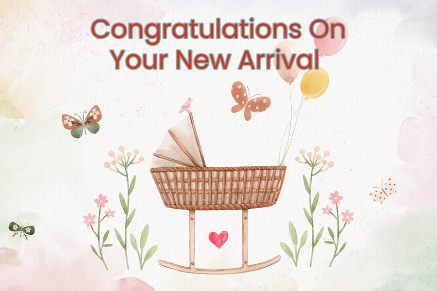 Congratulations On Your New Arrival Card A5