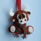 Highland Cow Christmas Tree Decoration