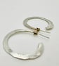 Sterling silver hammered Hoop Earrings. Handmade & Hallmarked.