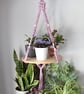 Macrame plant pot holder, plant hanger, floating shelf - Image 1