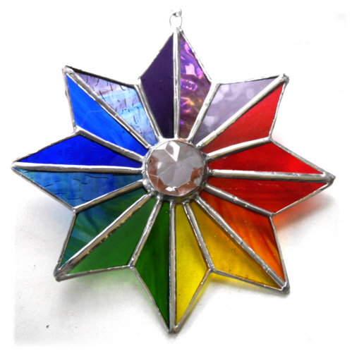 Star Rainbow Crystal Stained Glass Suncatcher 010