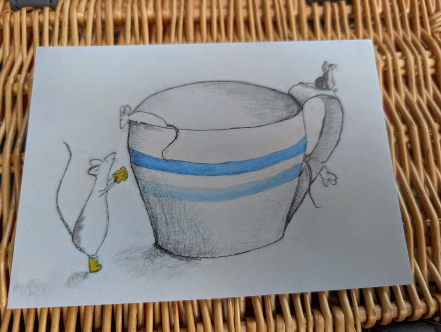 Time for tea and cheese postcard.