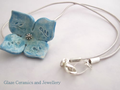 Pale Blue Flower Necklace