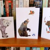 Bear Greeting Cards Pack of Three Bear images on cards 4x6