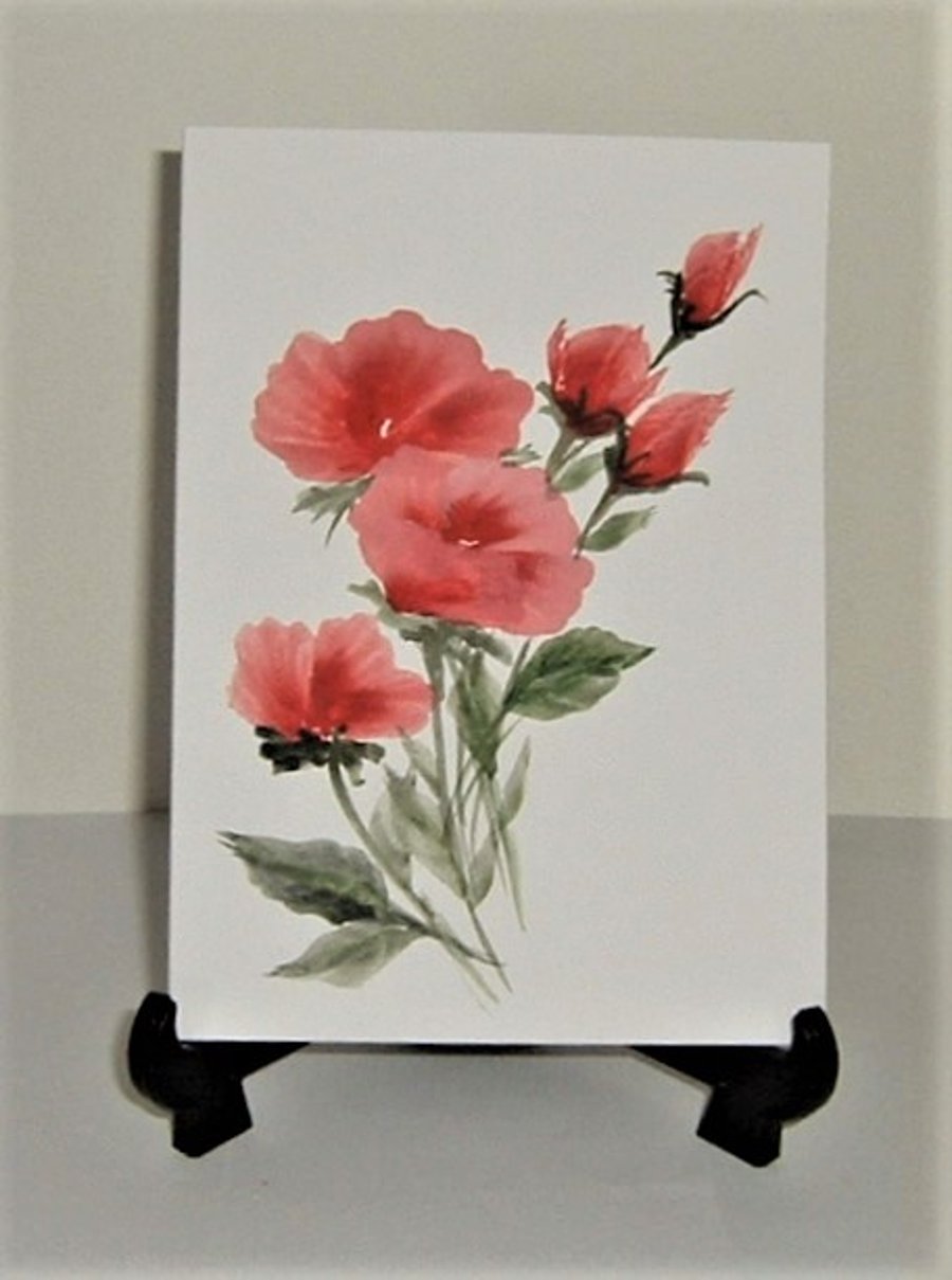 hand painted watercolour art greetings card ( ref F 764)