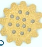 Ceramic flower frog, yellow - Image 1